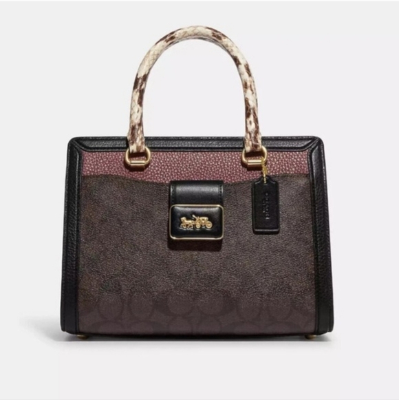 Coach Handbags - Coach Black and Pink Satchel